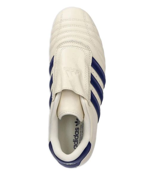 Adidas Blue Taekwondo Three-Stripe Sneakers