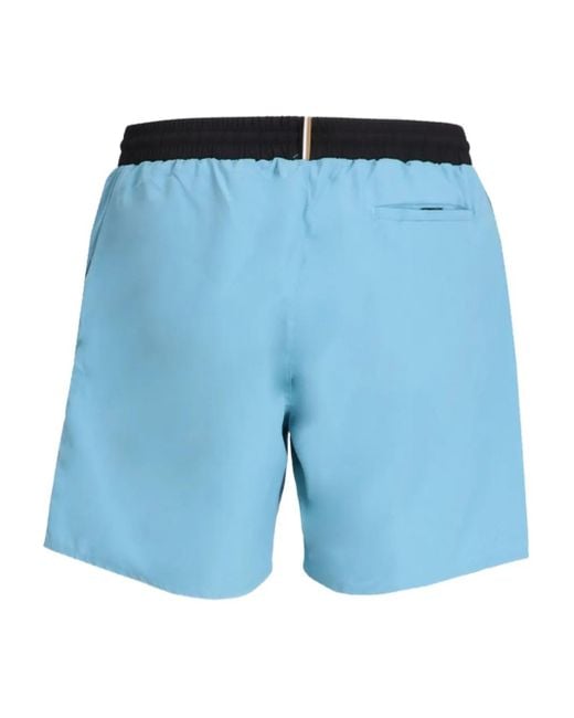 Boss Blue Drawstring Swim Shorts for men