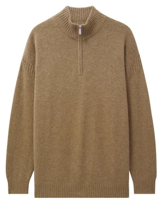Pringle of Scotland Natural Zip-Up Cashmere Jumper for men