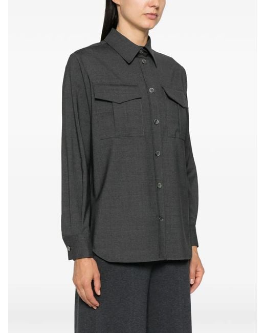 P.A.R.O.S.H. Gray Chemise À Col Pointu