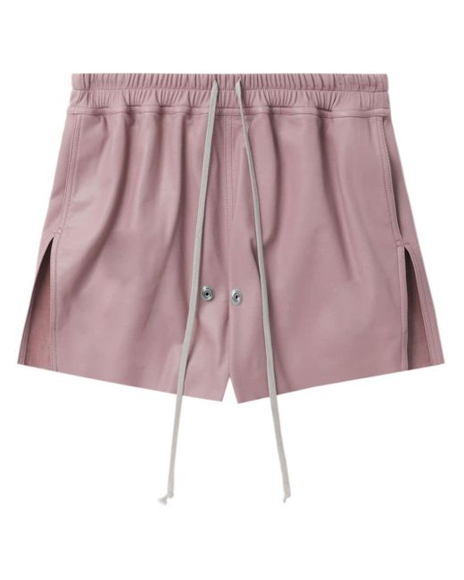 Rick Owens Pink Gabe Leder-Shorts