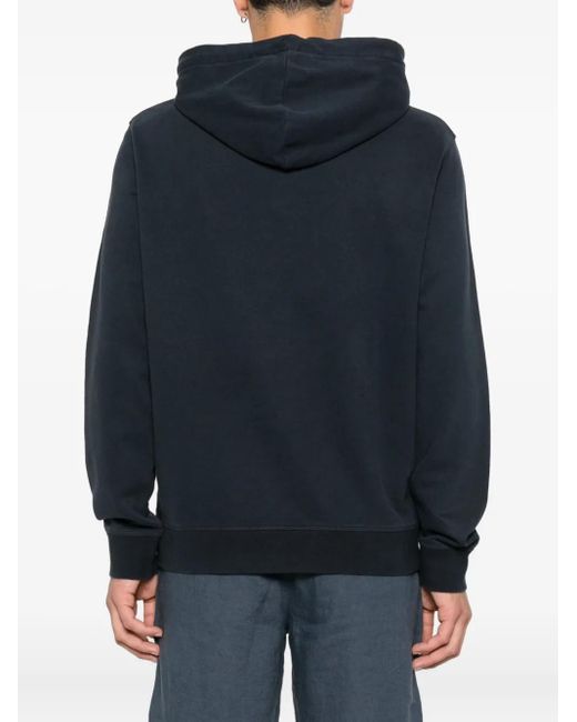 Marc O' Polo Black Embroidered-Logo Hoodie for men