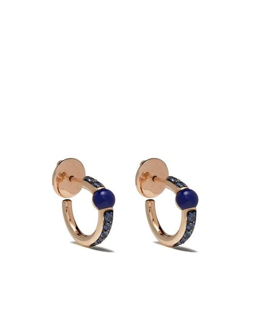 Pomellato Blue 18kt Rose Gold M'ama Non M'ama Sapphire And Lapis Lazuli Earrings