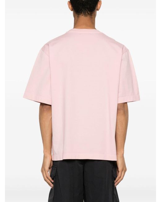 Laneus T-Shirt mit Sternnieten-Logo in Pink für Herren
