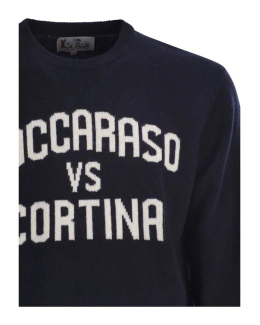 Mc2 Saint Barth Blue Heron Crew Neck Sweater for men