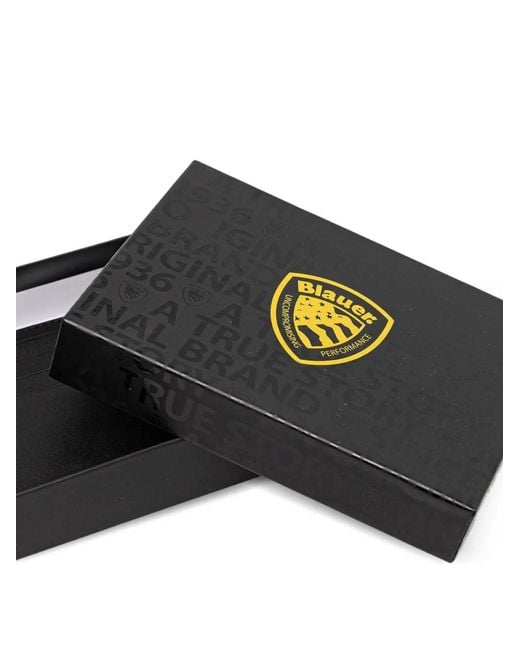 Blauer Kartenetui Mit Logo-Patch in Black für Herren