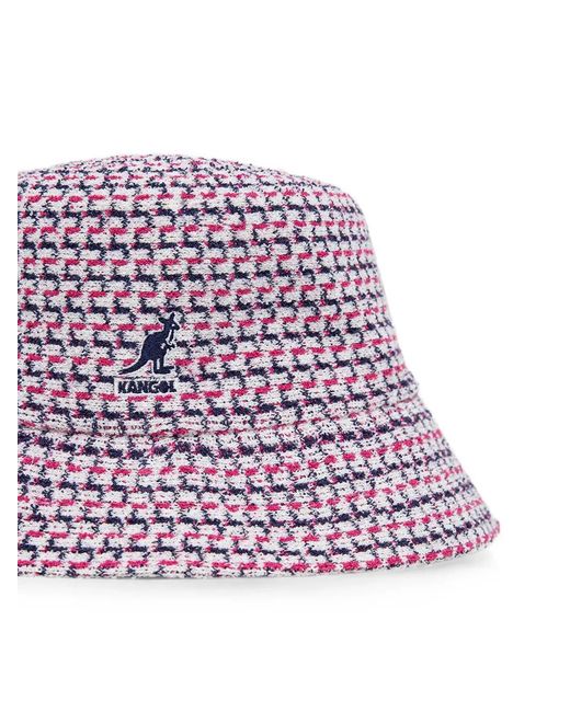 Kangol Purple Logo-Embroidered Patterned Bucket Hat