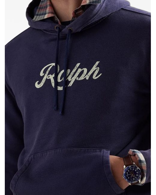Polo Ralph Lauren Blue Logo-Print Hoodie for men