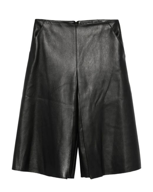 David Koma Black Leather Culottes