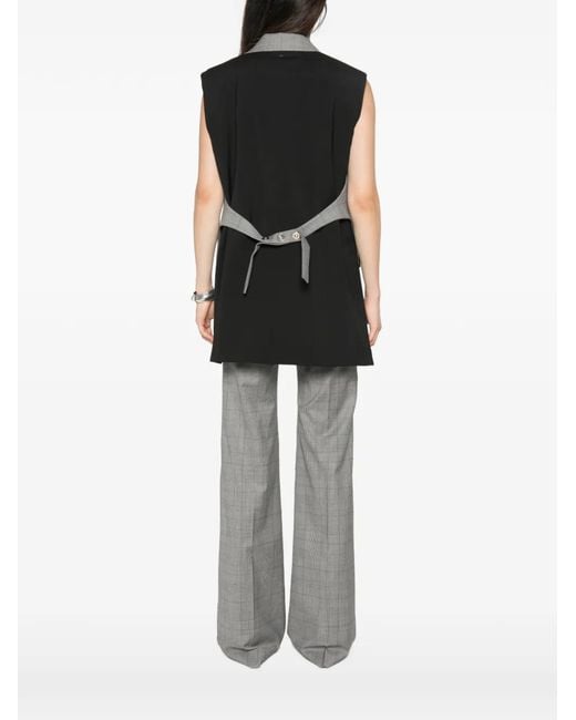 Sportmax Gray Prince Of Wales Check Sleeveless Waistcoat