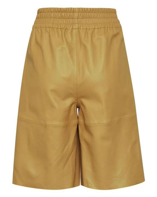 Gestuz Alana Leren Shorts in het Natural