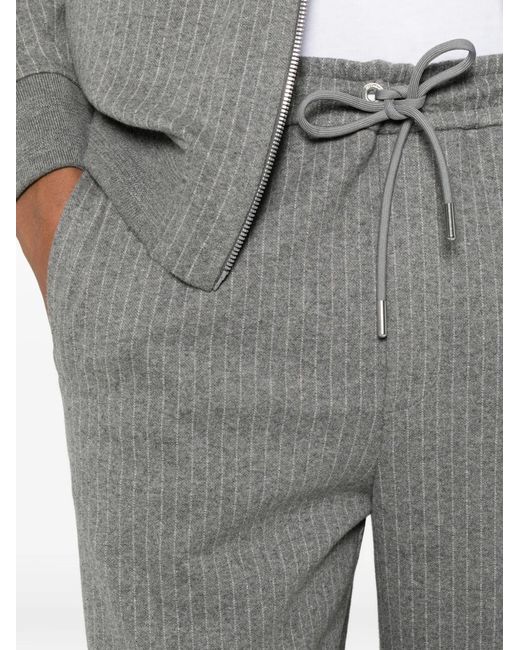 Mackage Gray Pinstripe Drawstring Trousers for men