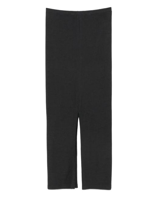 Nanushka Black Low-Rise Split Midi Skirt