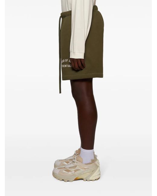 Fear Of God Green Logo-Print Track Shorts for men