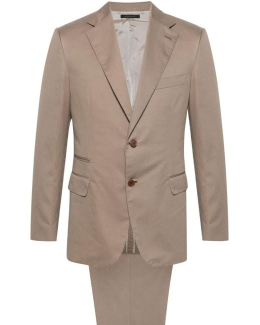 Brioni Natural Single-breasted Twill Suit for men