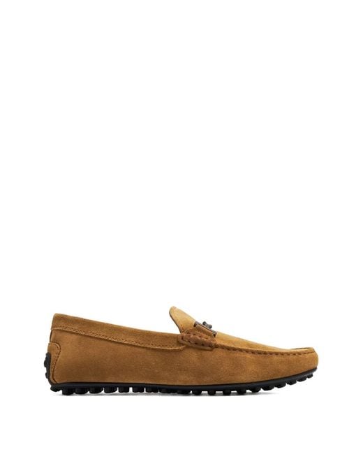 Tod's Brown T-Ring Suede Loafers for men