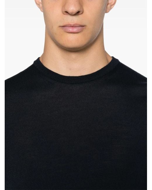 Malo Blue Virgin Wool Sweater for men