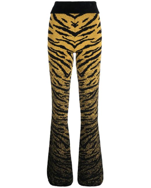 Gcds Blue Zebra-Patterned Jacquard Trousers