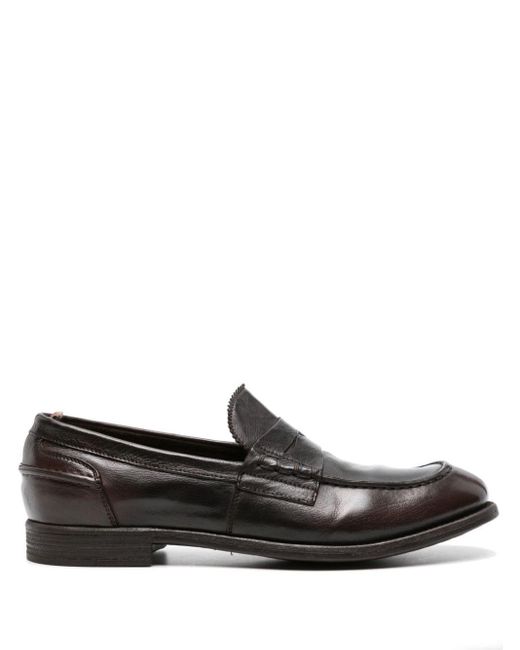 Officine Creative Black Chronicle 144 Leather Penny Loafers for men