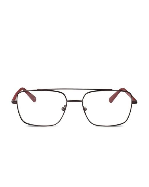 Calvin Klein Red Rectangle-Frame Glasses for men
