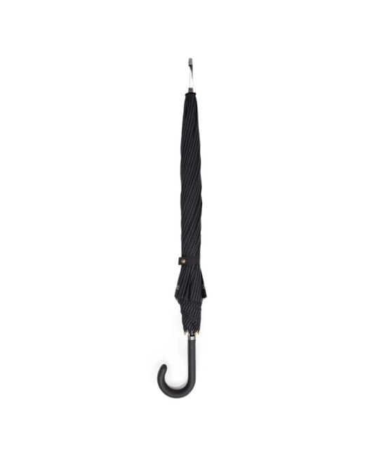 Moschino White Pinstripe-Print Curved-Handle Umbrella