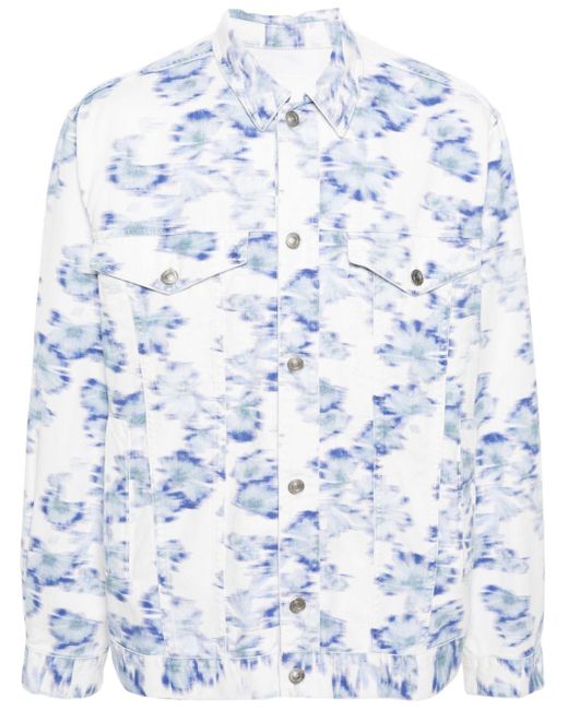 Isabel Marant Blue Jorim Abstract Pattern Jacket for men
