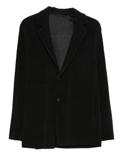 Homme Plissé Issey Miyake Black Plissé Single-Breasted Blazer for men