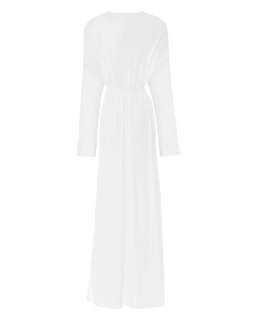 ANNAFOXY White Maxi Belted Cardigan