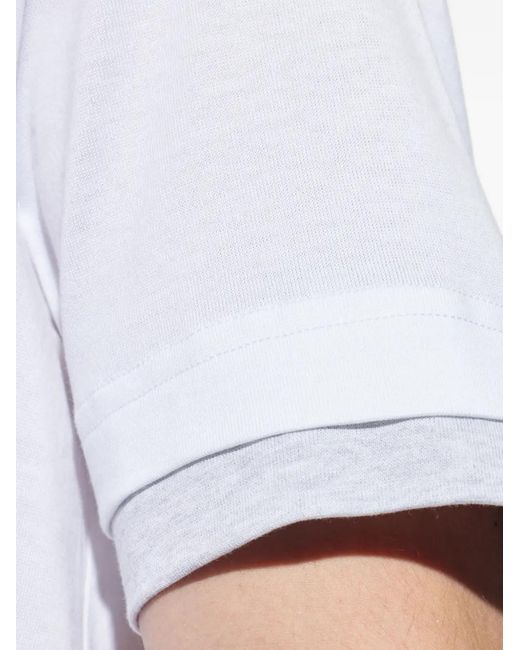 Eleventy White Layered-Effect T-Shirt for men