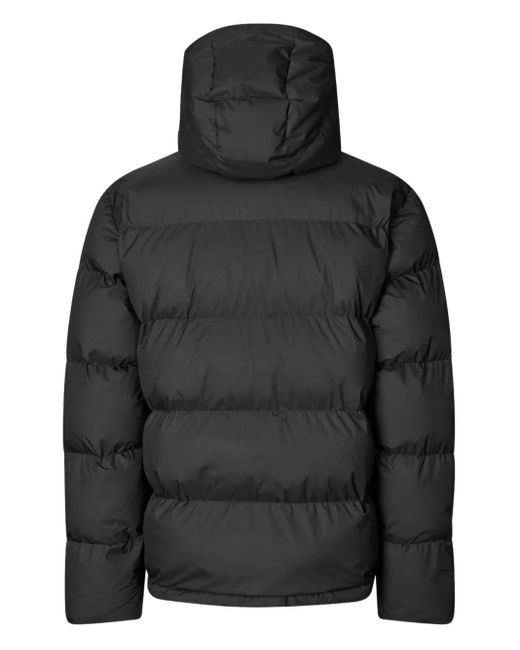 Samsøe & Samsøe Black Hooded Puffer Jacket for men