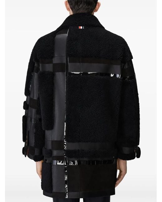 Thom Browne Black Shearling Jacket for men