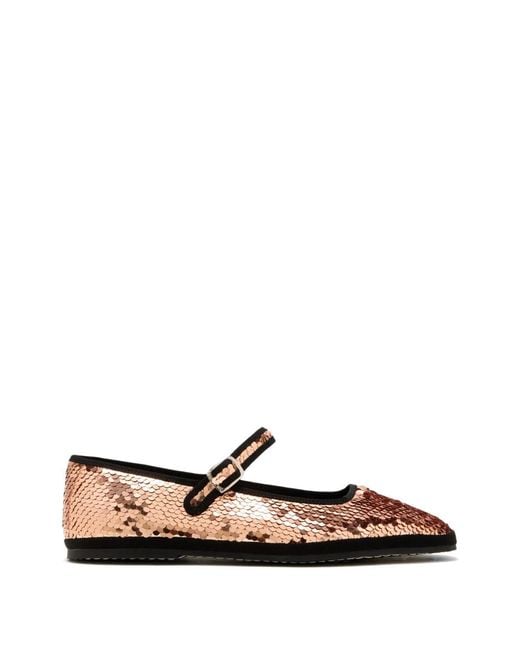 Capulet White Sequin-Embellishment Ballet Flats