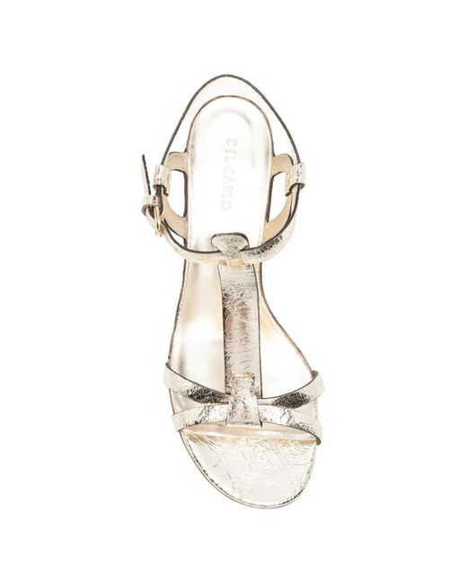 Roberto Del Carlo Natural Betty Cracked-Effect T-Bar Sandals