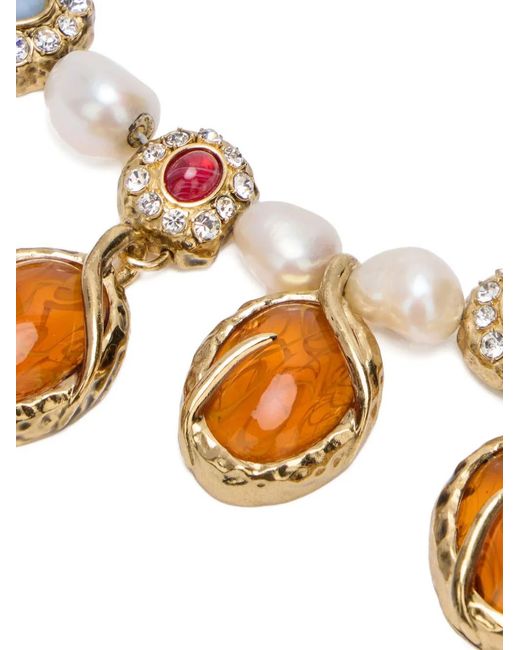 Roberto Cavalli Metallic Halskette Mit Schmucksteinen