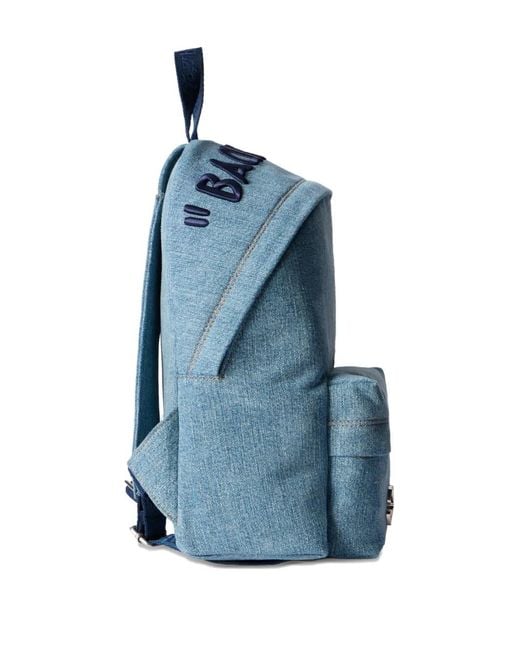 Off-White c/o Virgil Abloh Blue Jitney Quote Denim Backpack