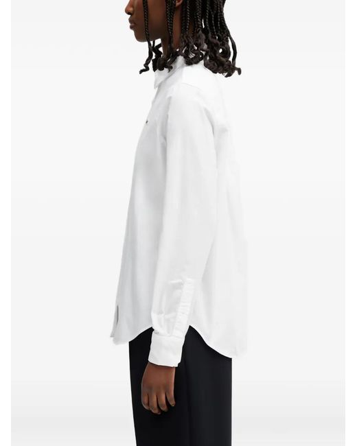 Lacoste White Logo-Patch Button-Down Shirt