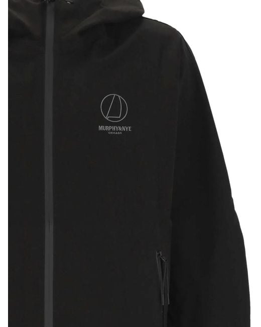 Murphy & Nye Black Logo-Print Hooded Jacket