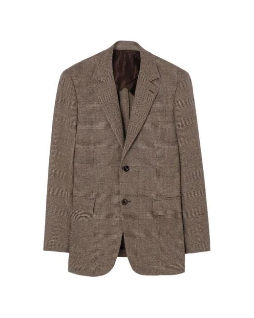 Burberry Brown Prince Of Wales Check Jacket for men
