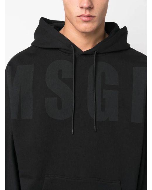 Sudadera Con Capucha Y Logo MSGM de hombre de color Black