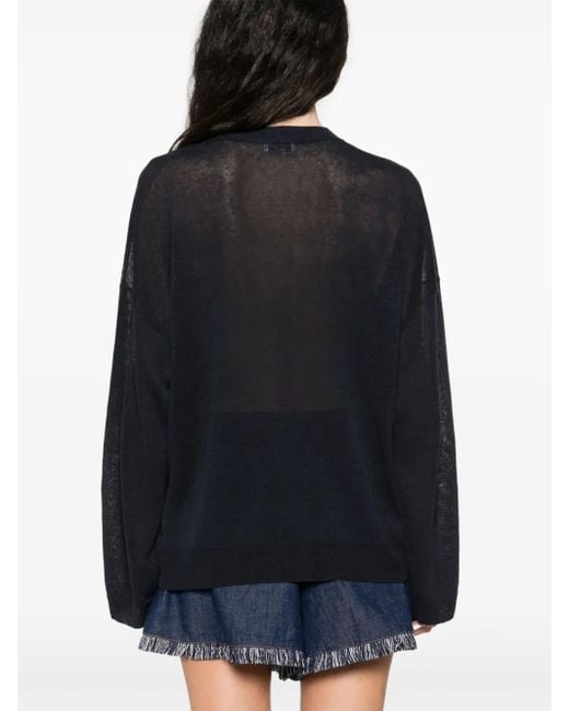 Brunello Cucinelli Blue Monili Chain-Detail Top