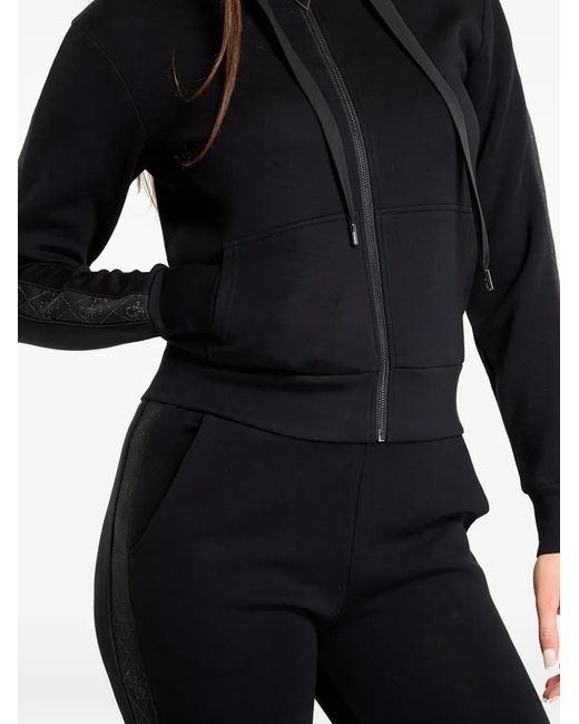 Guess Black Hoodie Zippé À Bande Logo