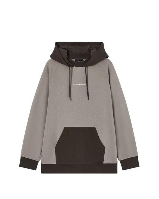 Emporio Armani Gray Logo-Detail Hoodie for men