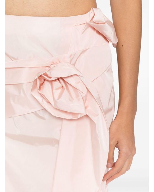 Falda de tubo con apliques florales Simone Rocha de color Pink