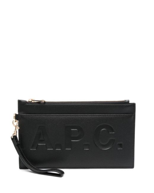 Bolso de mano con logo en relieve A.P.C. de color Black