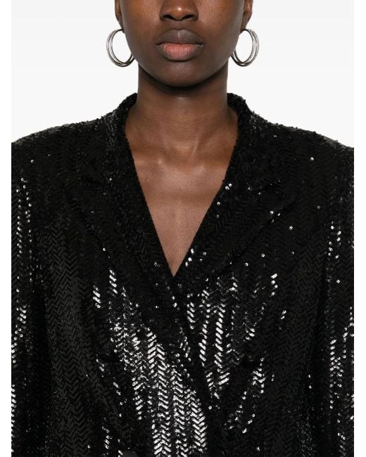 Tagliatore Black Sequinned Blazer