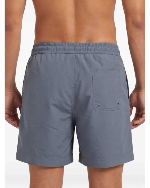 Carhartt Blue Chase Embroidered Logo Swim Shorts for men