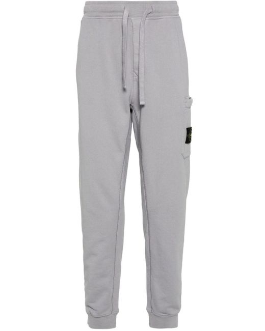 Stone Island Gray Compass-badge Cotton Track Trousers for men