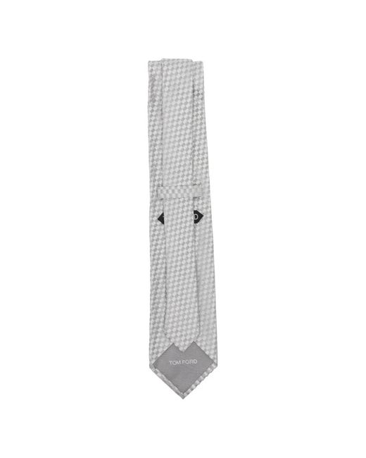 Tom Ford White Net-Pattern Satin Tie for men