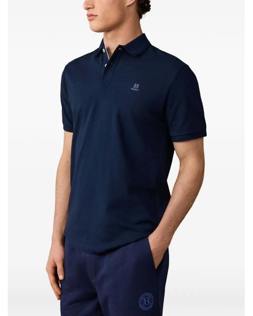 Hackett Blue Heritage Short-Sleeve Polo Shirt for men