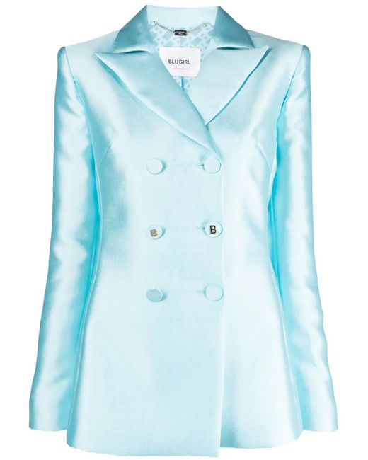 Blugirl Blumarine Blue Double-Breasted Blazer